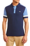 Lacoste Slim Fit Stretch Pique Polo In Navy Blue/ King-flour