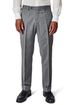 Zanella Parker Flat Front Solid Stretch Wool Trousers In Light Grey