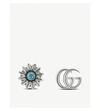 GUCCI GUCCI WOMENS SILVER (SILVER) GG MARMONT GEMSTONE AND STERLING SILVER STUD EARRINGS,94372199