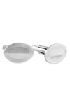 David Donahue Oval Cuff Links In Silver Oval
