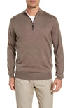 Peter Millar Crown Soft Wool Blend Quarter Zip Sweater In Rye
