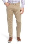 Peter Millar Ultimate Stretch Cotton And Modal-blend Sateen Trousers In Grain