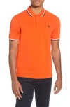 Fred Perry Twin Tipped Extra Slim Fit Pique Polo In Internationalor