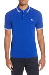Fred Perry Twin Tipped Extra Slim Fit Pique Polo In Bright Regal