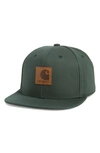 Carhartt Canvas Logo Ball Cap In Citrona Green