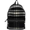 SAINT LAURENT SAINT LAURENT BLACK AND OFF-WHITE WOOL CHECK CITY BACKPACK