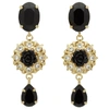 DOLCE & GABBANA DOLCE AND GABBANA GOLD AND BLACK STRASS EVENING CLIP-ON EARRINGS