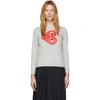 COMME DES GARÇONS PLAY COMME DES GARCONS PLAY GREY HORIZONTAL HEART LONG SLEEVE T-SHIRT