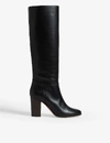 MAJE FLITY LEATHER KNEE-HIGH BOOTS,670-10082-MFACH00182