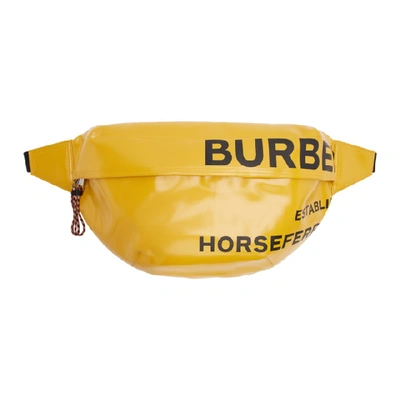 Burberry Ssense 独家发售黄色“horseferry” Sonny 腰包 In Yellow