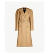 GIVENCHY PADDED-SHOULDERS NOTCH-LAPELS WOOL-BLEND TWILL COAT