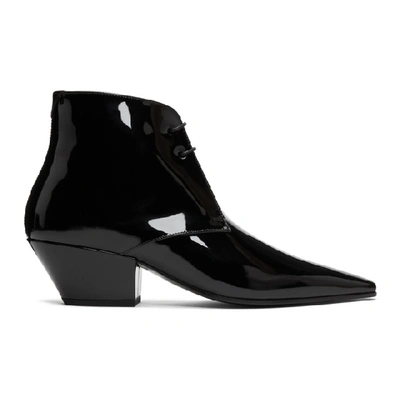 Saint Laurent Belle Shiny Lace-up Dress Shoes In Black
