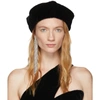 SAINT LAURENT SAINT LAURENT BLACK VELOUR BERET