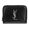 SAINT LAURENT BLACK SNAKE COMPACT MONOGRAMME WALLET