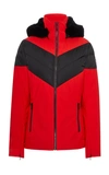 Fusalp Anne Faux-fur-trimmed And Chevron-quilted Jacket In Red