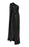 ELIE SAAB BIG SEQUENCE ONE-SHOULDER TULLE DRESS,744788