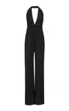 RALPH LAUREN CLYDE SATIN-TRIMMED WOOL-CREPE JUMPSUIT,744952