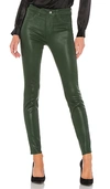L'agence Marguerite High-rise Coated Skinny Jeans In Moss Coated