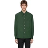 LEMAIRE LEMAIRE GREEN POPLIN LARGE COLLAR SHIRT
