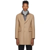 HERNO HERNO BEIGE WOOL DETACHABLE GILET COAT