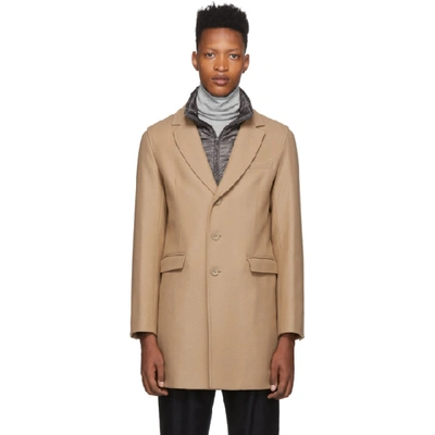 Herno Single-breasted Coat In Brown