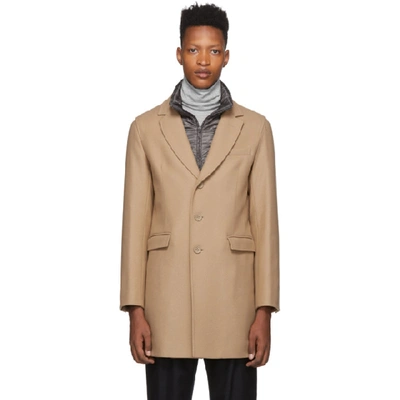 Herno Single-breasted Coat In 2155 Camel