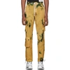 PALM ANGELS PALM ANGELS YELLOW TIE-DYE CARGO PANTS