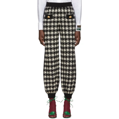 Gucci Black & Off-white Houndstooth Lounge Trousers In 9207 Natura