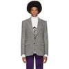 DOLCE & GABBANA DOLCE AND GABBANA GREY WOOL HERRINGBONE SICILIA BLAZER