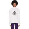 DOLCE & GABBANA DOLCE AND GABBANA WHITE WOOL DG LOGO TURTLENECK