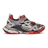 Balenciaga Track.2 Open Mesh Running Sneakers In Red/grey