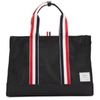 THOM BROWNE THOM BROWNE BLACK ZIP-TOP EAST WEST TOTE