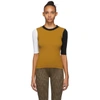 ROSETTA GETTY ROSETTA GETTY YELLOW AND BLACK CROPPED SLEEVE T-SHIRT