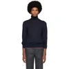 THOM BROWNE NAVY CASHMERE CLASSIC TURTLENECK
