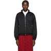 GUCCI GUCCI BLACK PAD DETAIL ZIP-UP SWEATSHIRT