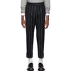 THOM BROWNE NAVY CLASSIC BACKSTRAP TROUSERS