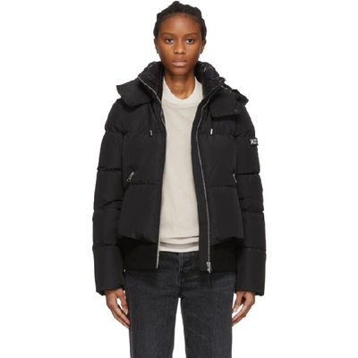 Mackage Aubrie Hooded Down Bomber Jacket In Black