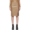 WE11 DONE WE11DONE BEIGE FAUX-LEATHER FRONT SLIT SKIRT