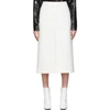 WE11 DONE WE11DONE WHITE FAUX-LEATHER SNAKE FRONT SLIT SKIRT