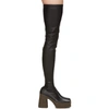 Stella Mccartney Skyla Vegetarian Leather Platform Over-the-knee Boots In 1000 Black