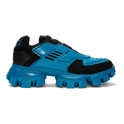 Prada Men's Cloudbust Thunder Lug-sole Trainer Sneakers In Black/blue