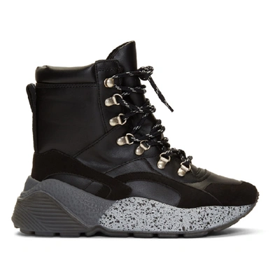 Stella Mccartney Eclypse Faux Leather High-top Trainers In Black