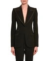 Dolce & Gabbana Single-breasted Twill Turlington Tuxedo Jacket In Black