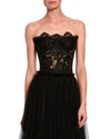 Dolce & Gabbana Grosgrain-trimmed Lace Bustier Top In Black