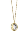 MONICA RICH KOSANN 18K YELLOW GOLD SMALL CARPE DIEM CHARM NECKLACE WITH FACETED ROCK CRYSTAL,PROD226220760