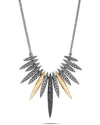 JOHN HARDY CLASSIC CHAIN MIXED-SPEAR NECKLACE W/ 18K GOLD & BLACK SPINEL,PROD222580224