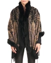 GORSKI PAISLEY PRINT CASHMERE STOLE W/ FOX FUR TRIM,PROD225650544