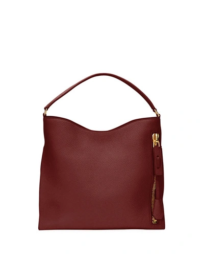 Tom Ford Alix Small Calfskin Hobo Bag In Red