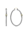 Lagos Sterling Silver & 18k Yellow Gold Embrace Diamond Hoop Earrings In Diamond
