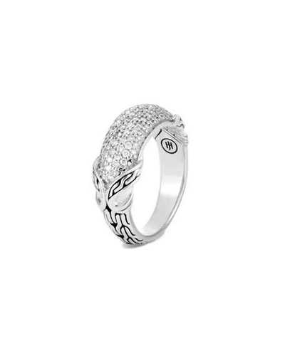 John Hardy Asli Classic Chainlink Pave Band Ring In Diamond
